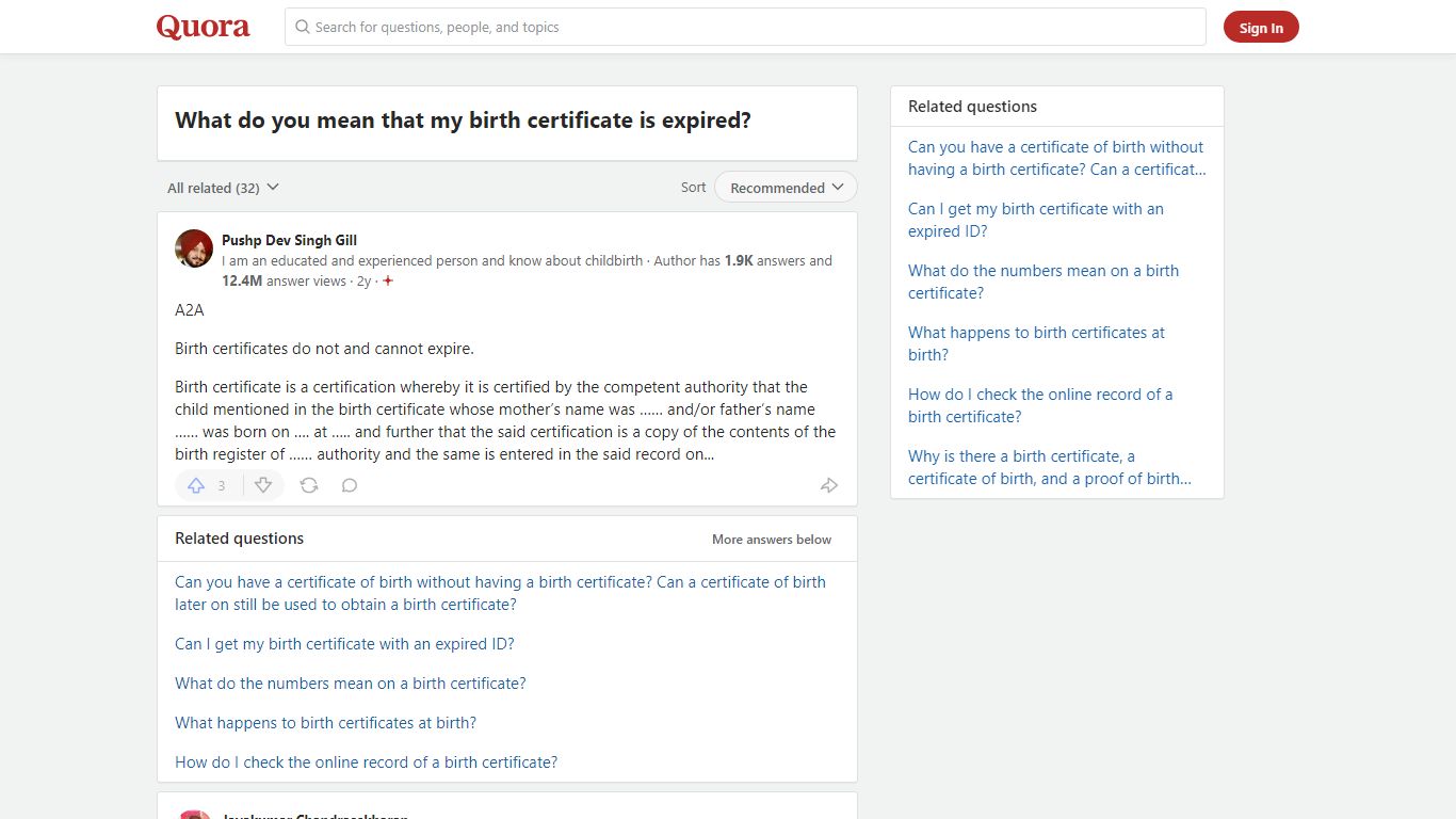 What do you mean that my birth certificate is expired? - Quora